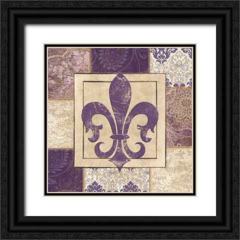 PAISLEY FLEUR DE LYS Black Ornate Wood Framed Art Print with Double Matting by Ballantyne, Piper