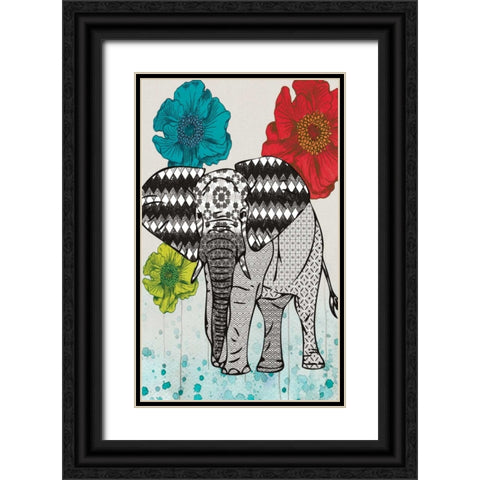 SAFARI PATTERN Black Ornate Wood Framed Art Print with Double Matting by Ballantyne, Piper