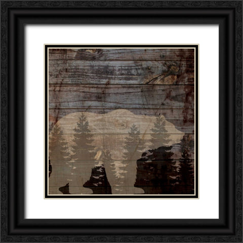 RUSTIC BEAR Black Ornate Wood Framed Art Print with Double Matting by Ballantyne, Piper
