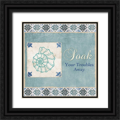 SOAK YOUR TROUBLES AWAY Black Ornate Wood Framed Art Print with Double Matting by Ballantyne, Piper