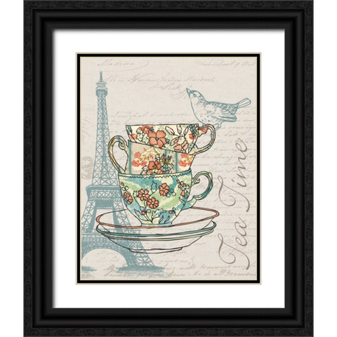 TEA TIME Black Ornate Wood Framed Art Print with Double Matting by Ballantyne, Piper