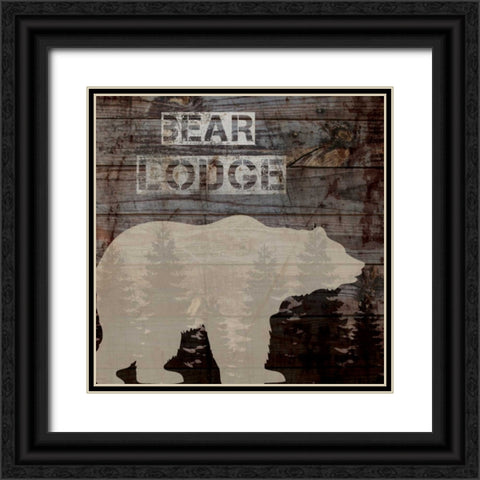 BEAR LODGE Black Ornate Wood Framed Art Print with Double Matting by Ballantyne, Piper
