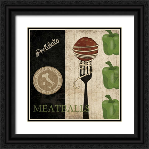 BIG NIGHT OUT - MEATBALLS Black Ornate Wood Framed Art Print with Double Matting by Ballantyne, Piper