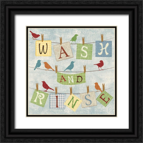 WASH AND RINSE Black Ornate Wood Framed Art Print with Double Matting by Ballantyne, Piper