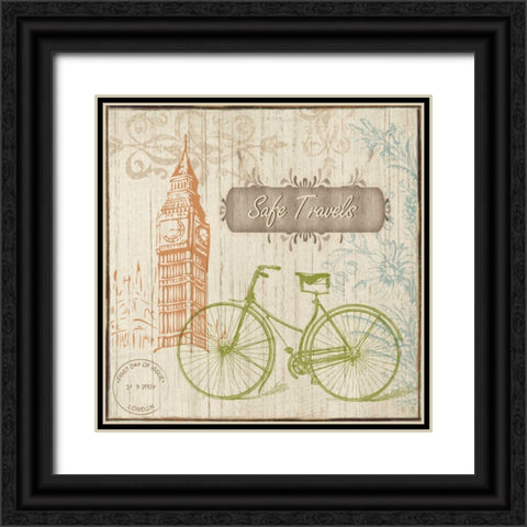 SAFE TRAVELS Black Ornate Wood Framed Art Print with Double Matting by Ballantyne, Piper
