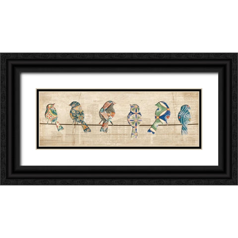 BIRDS ON A WIRE Black Ornate Wood Framed Art Print with Double Matting by Ballantyne, Piper