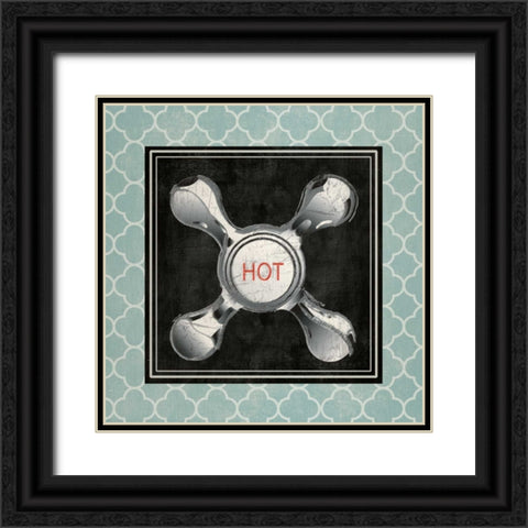 BLUE QUATREFOIL BATH II Black Ornate Wood Framed Art Print with Double Matting by Ballantyne, Piper