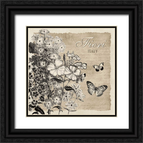 BORDERED FIORI ITALY Black Ornate Wood Framed Art Print with Double Matting by Ballantyne, Piper