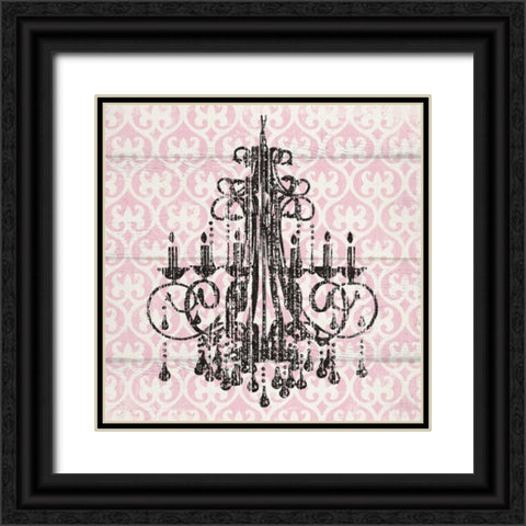 PINK PATTERN CHANDELIER I Black Ornate Wood Framed Art Print with Double Matting by Ballantyne, Piper