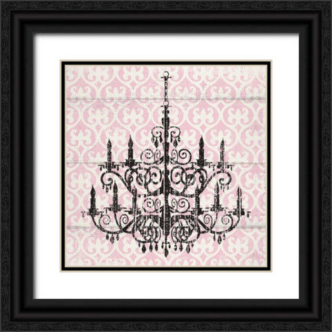 PINK PATTERN CHANDELIER II Black Ornate Wood Framed Art Print with Double Matting by Ballantyne, Piper