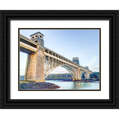 Britania bridge in Conwy, North Wales Black Ornate Wood Framed Art Print with Double Matting by Frank, Assaf