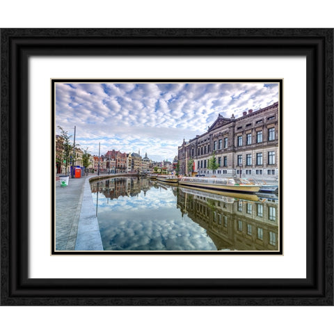 Amsterdam-reflections Black Ornate Wood Framed Art Print with Double Matting by Frank, Assaf
