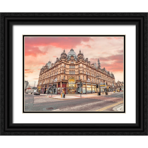 Leeds Kirkgate Market Black Ornate Wood Framed Art Print with Double Matting by Frank, Assaf
