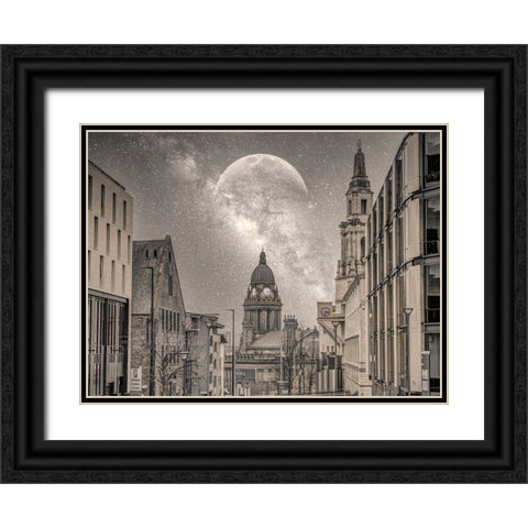 Leeds starry night Black Ornate Wood Framed Art Print with Double Matting by Frank, Assaf