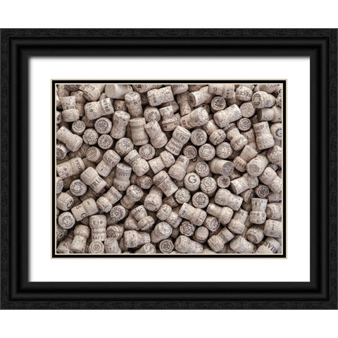 Champagne Corks Black Ornate Wood Framed Art Print with Double Matting by Frank, Assaf