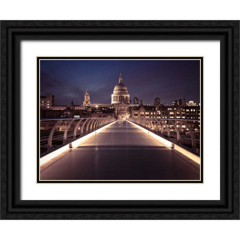 AF20110704 London 153C07 Black Ornate Wood Framed Art Print with Double Matting by Frank, Assaf