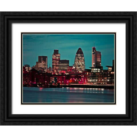 AF20110711 London 042C01 Black Ornate Wood Framed Art Print with Double Matting by Frank, Assaf