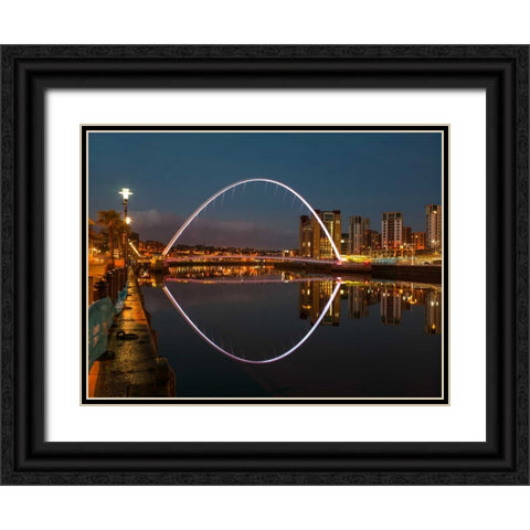 AF20120826 Newcastle 005C12 Black Ornate Wood Framed Art Print with Double Matting by Frank, Assaf