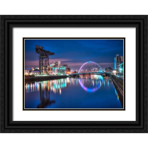 AF20121004 Glasgow 230X Black Ornate Wood Framed Art Print with Double Matting by Frank, Assaf