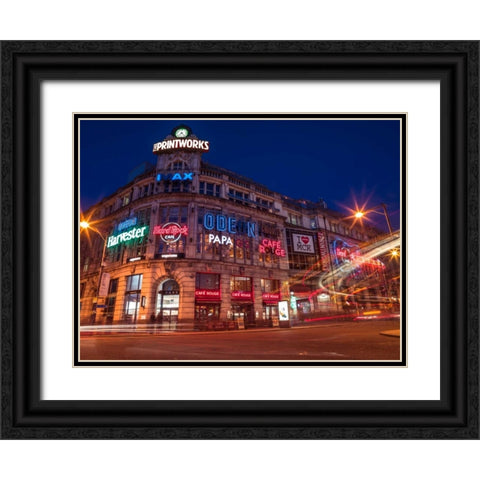 AF20120929 Manchester 106 Black Ornate Wood Framed Art Print with Double Matting by Frank, Assaf