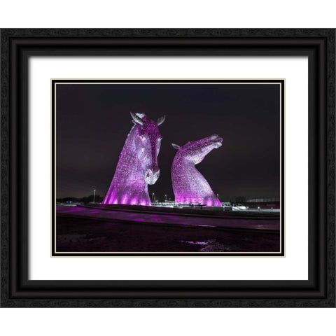 AF20150306 The Kelpies 1310C02 Black Ornate Wood Framed Art Print with Double Matting by Frank, Assaf