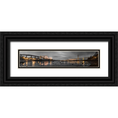 AF20150307 Forth Bridge 1562PC12 Black Ornate Wood Framed Art Print with Double Matting by Frank, Assaf