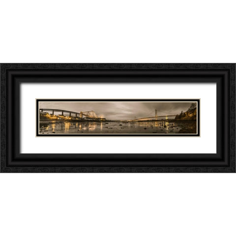 AF20150307 Forth Bridge 1562PC13 Black Ornate Wood Framed Art Print with Double Matting by Frank, Assaf