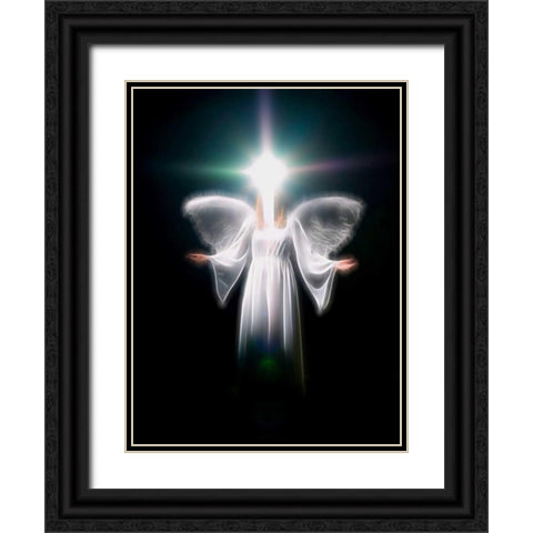 FTBR 1700 Angel Black Ornate Wood Framed Art Print with Double Matting by Frank, Assaf