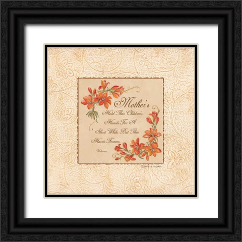 Mothers Hold Their Hearts Black Ornate Wood Framed Art Print with Double Matting by Marrott, Stephanie