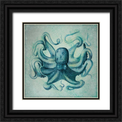 Octopus Black Ornate Wood Framed Art Print with Double Matting by Marrott, Stephanie