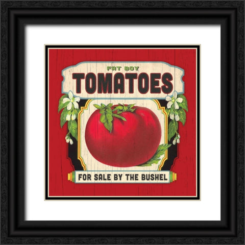 Tomato Label Black Ornate Wood Framed Art Print with Double Matting by Marrott, Stephanie