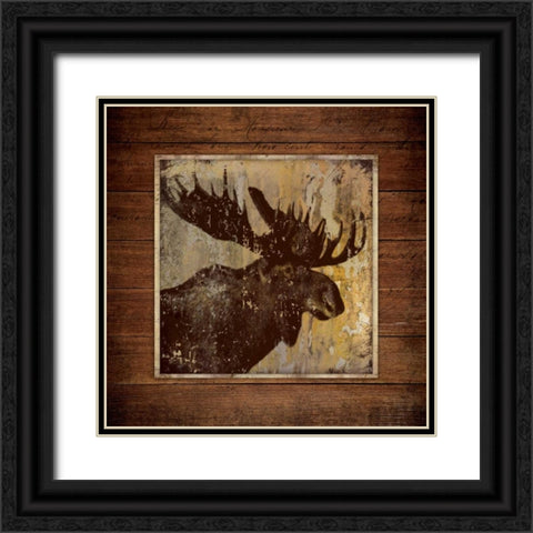 Moose Portrait Black Ornate Wood Framed Art Print with Double Matting by Marrott, Stephanie