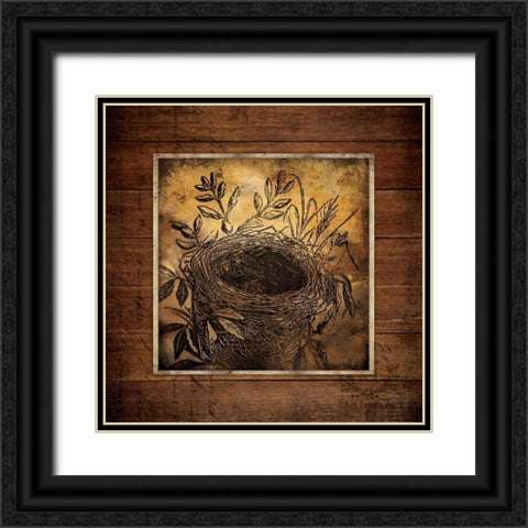 Woodland Nest Black Ornate Wood Framed Art Print with Double Matting by Marrott, Stephanie