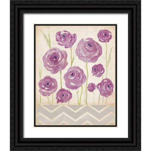 Orchid Ranunculus Black Ornate Wood Framed Art Print with Double Matting by Marrott, Stephanie