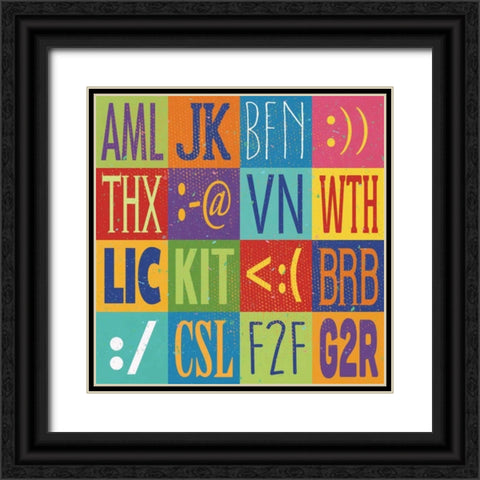 Text Talk II Black Ornate Wood Framed Art Print with Double Matting by Marrott, Stephanie