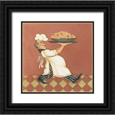 Pasta Chef Black Ornate Wood Framed Art Print with Double Matting by Marrott, Stephanie
