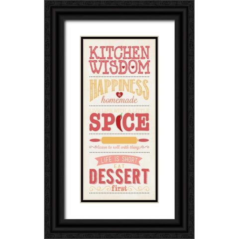 Kitchen Wisdom - White Black Ornate Wood Framed Art Print with Double Matting by Marrott, Stephanie