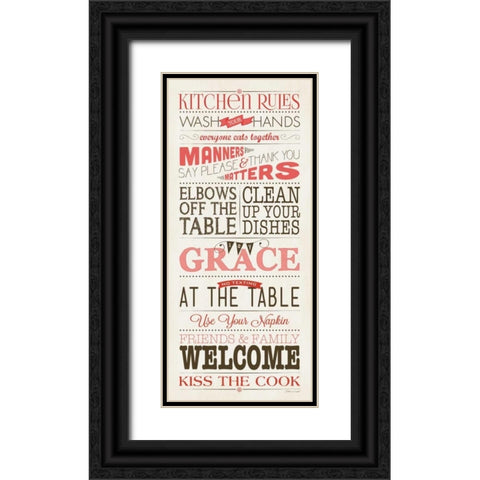 Kitchen Rules - White Black Ornate Wood Framed Art Print with Double Matting by Marrott, Stephanie