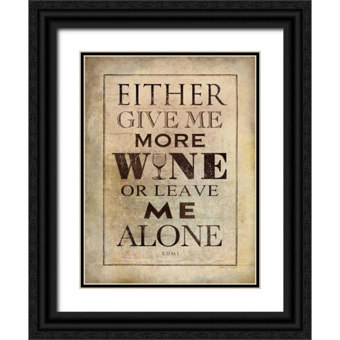 More Wine Black Ornate Wood Framed Art Print with Double Matting by Marrott, Stephanie