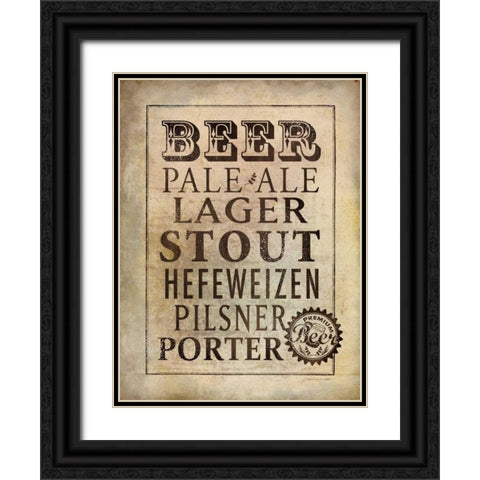 Vintage Beer Black Ornate Wood Framed Art Print with Double Matting by Marrott, Stephanie