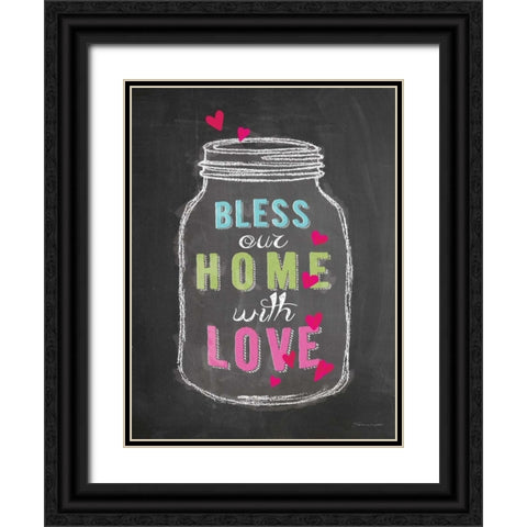 Bless Our Home Black Ornate Wood Framed Art Print with Double Matting by Marrott, Stephanie