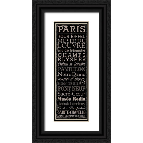Tour Eiffel Black Ornate Wood Framed Art Print with Double Matting by Marrott, Stephanie