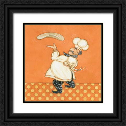 Pizza Chef Black Ornate Wood Framed Art Print with Double Matting by Marrott, Stephanie