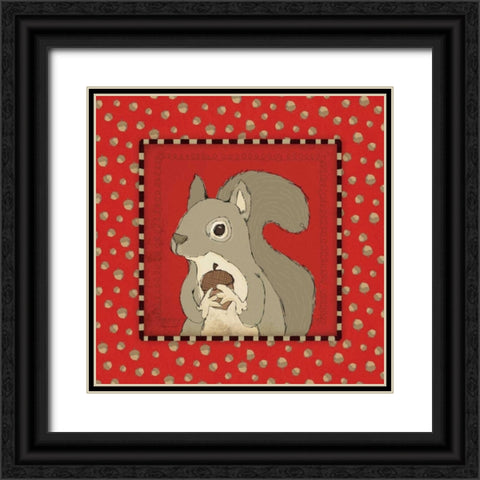 Squirrel in Frame Black Ornate Wood Framed Art Print with Double Matting by Marrott, Stephanie