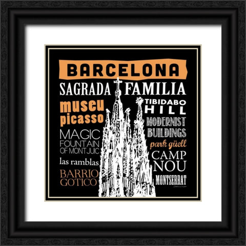 Barcelona Black Ornate Wood Framed Art Print with Double Matting by Marrott, Stephanie