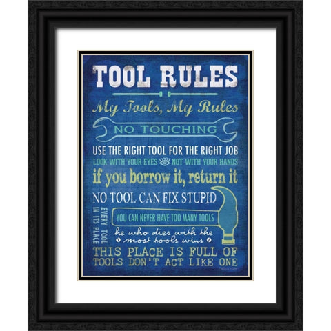 Tool Rules Black Ornate Wood Framed Art Print with Double Matting by Marrott, Stephanie