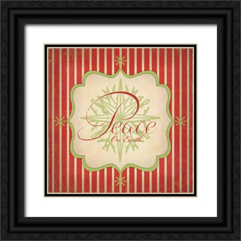 Peace Black Ornate Wood Framed Art Print with Double Matting by Marrott, Stephanie
