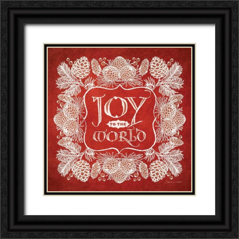 Christmas Red Black Ornate Wood Framed Art Print with Double Matting by Marrott, Stephanie