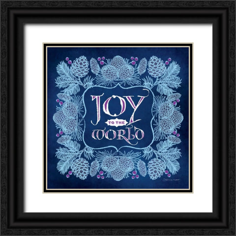 Joy Til the World Black Ornate Wood Framed Art Print with Double Matting by Marrott, Stephanie
