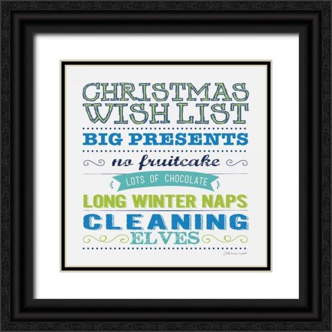 Wish List B Black Ornate Wood Framed Art Print with Double Matting by Marrott, Stephanie